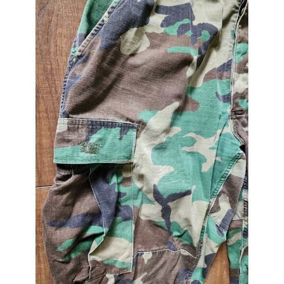 Vintage Army Military Draw String Distressed Worn Camo Cargo Pants Chinos - Picture 4 of 8